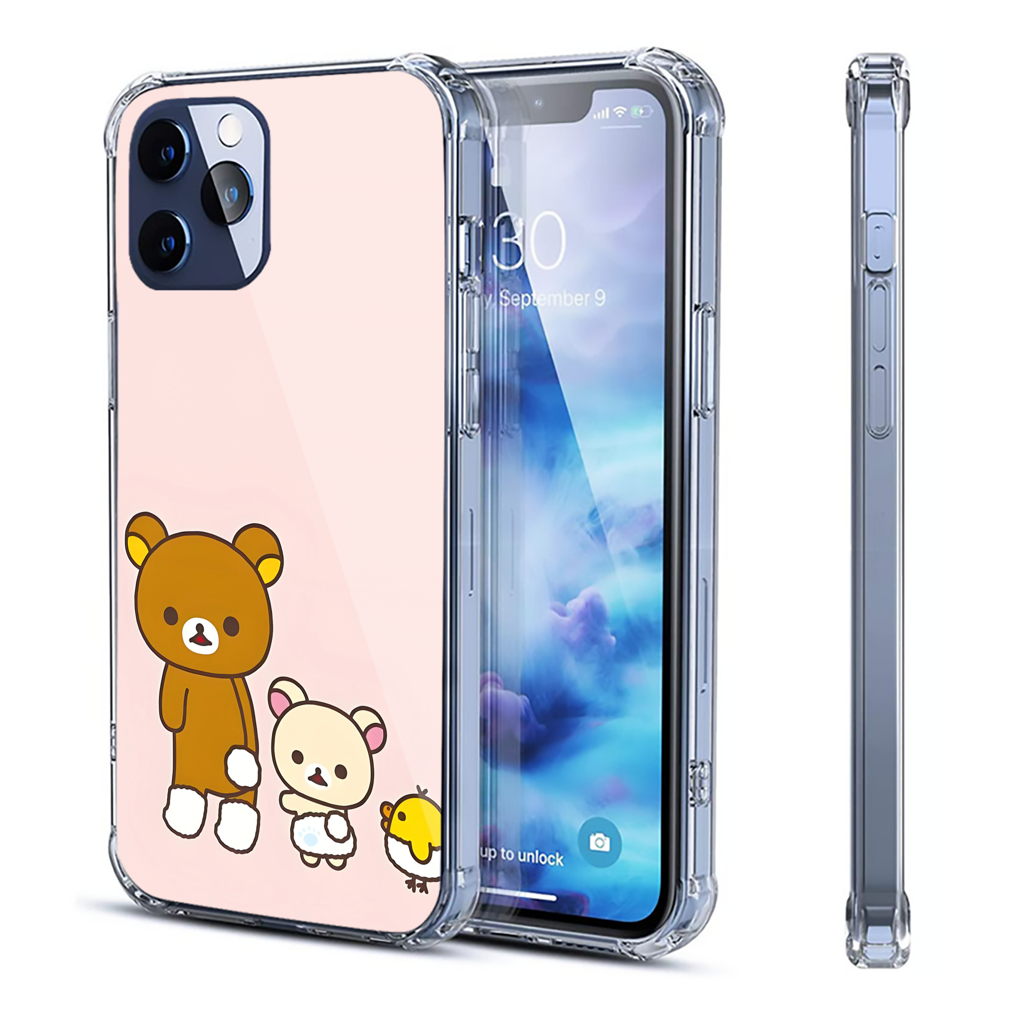 （画像用） リラックマ リラックマ キイロイトリ Rilakkuma Korilakkuma Kiiroitori 【iPhone 12シリーズ対応】透明スマホケース（クリアソフトケース）